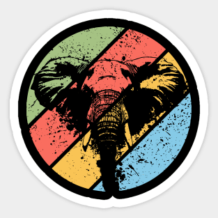 Vintage Grunge Elephant Pop Art – Retro Wildlife Abstract Design Sticker